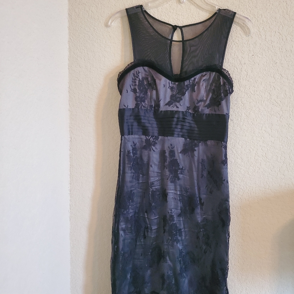Laced with liner black dress